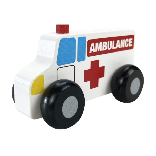 Wooden Ambulance Toy Car