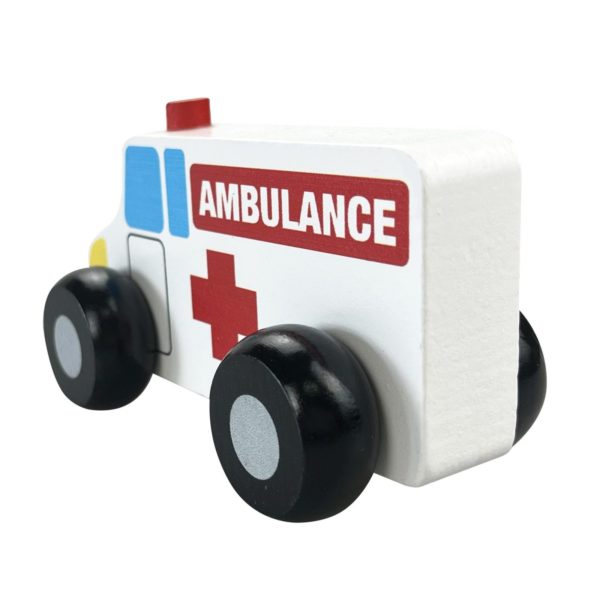 Wooden Ambulance Toy Car