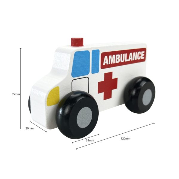 Wooden Ambulance Toy Car