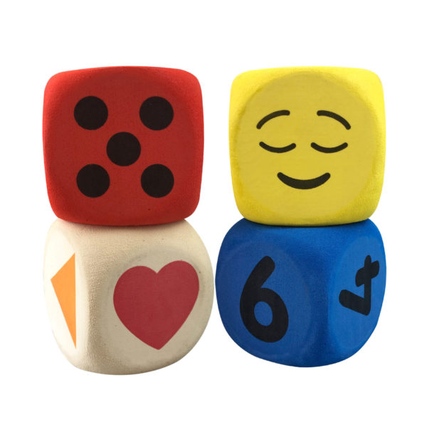 Emotional dice, shapes dice, number dice, dot dice, jumbo dice, giant dice