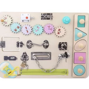 Busy woard, wooden busy board, montessori busy board