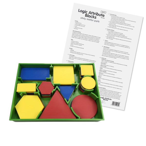 Develop your child’s early maths skills with Logic Attribute Blocks early maths pack – the colourful, hands-on learning tool that makes math fun