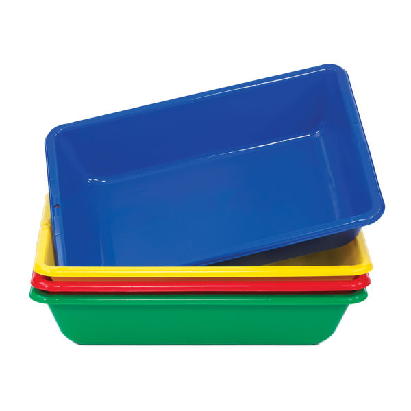 Sand & Water Sensory Trays – 4 Pieces (Blue, Red, Green, Yellow