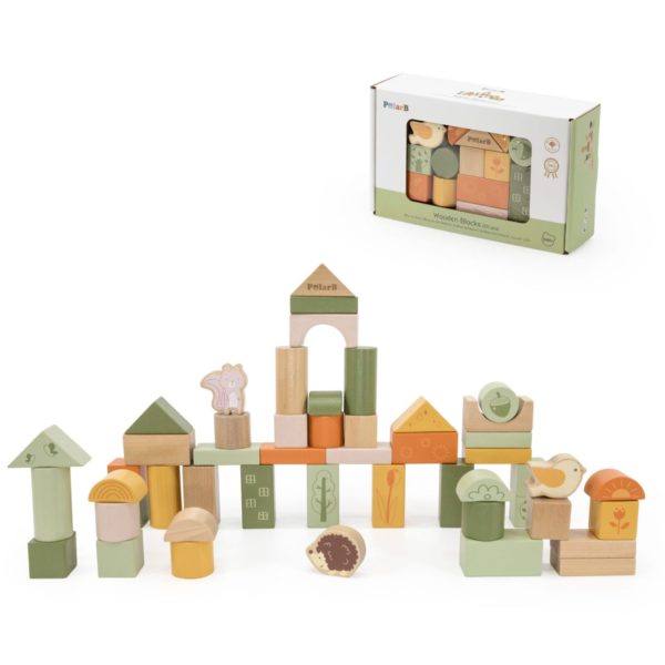 Wooden Blocks Green 50pc