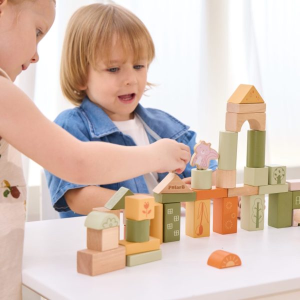 Wooden Blocks Green 50pc